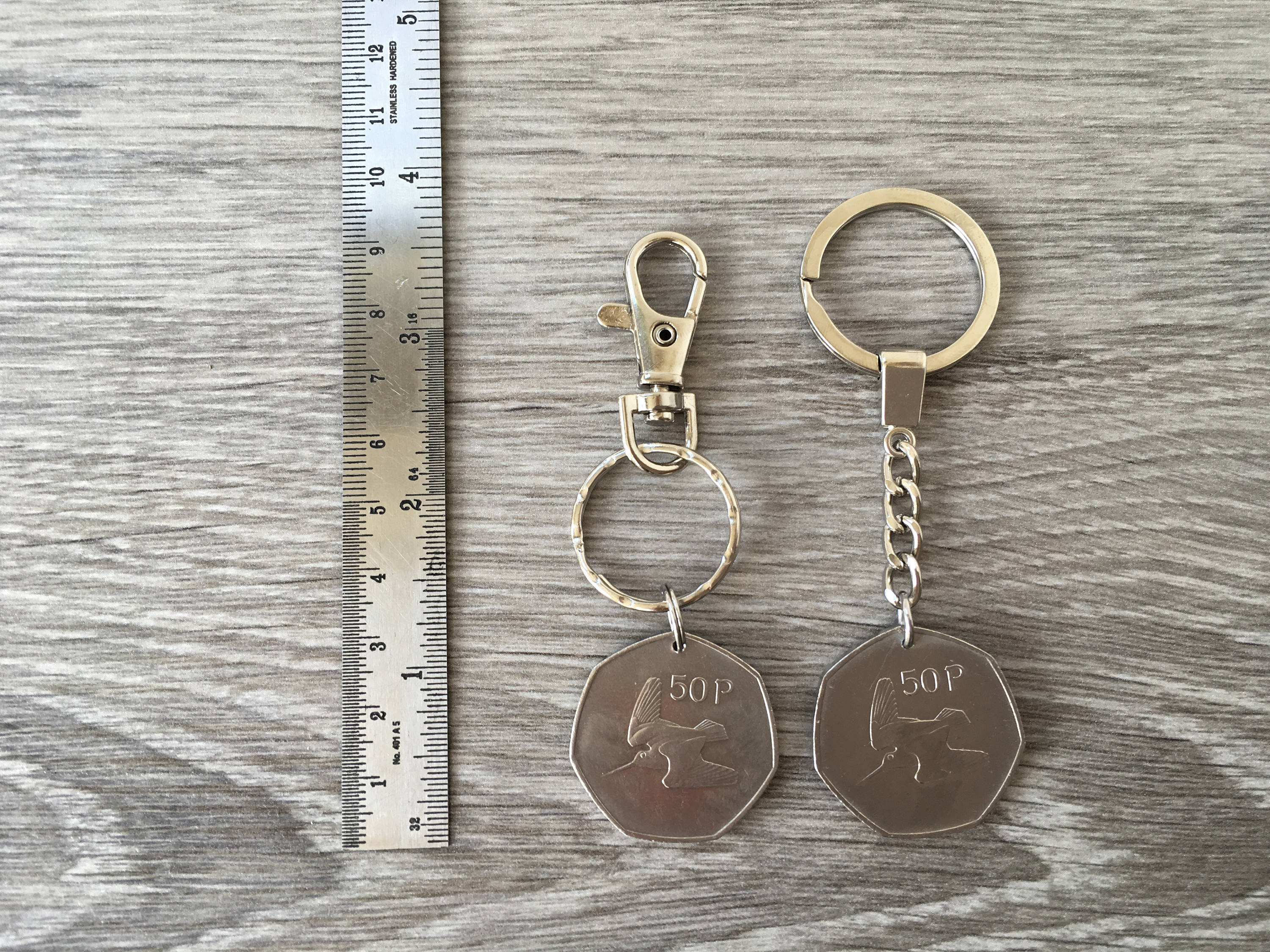 46th birthday gift for him, 1971 Irish coin keychain Ireland keyring
