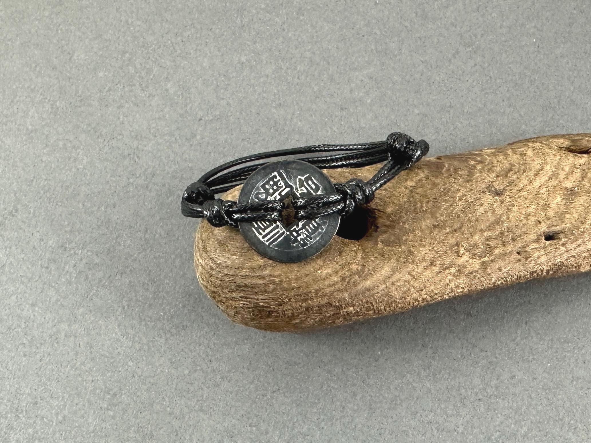 Lucky Chinese Coin Bracelet, Adjustable Bracelet, Handmade Using 