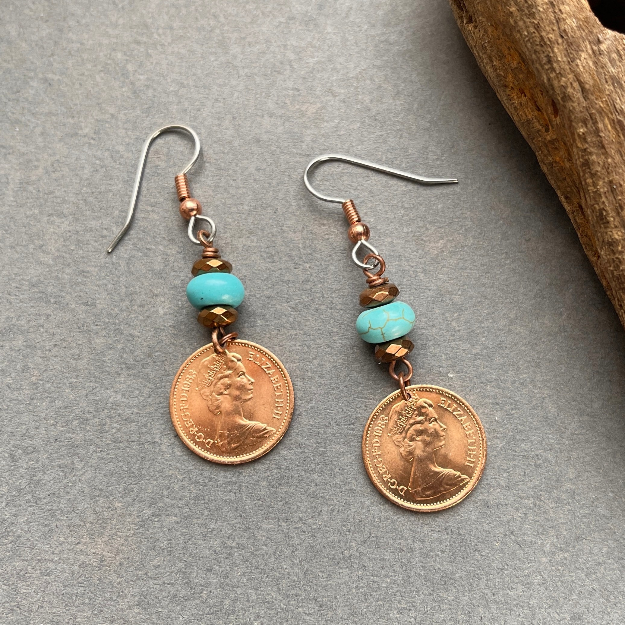 Autumn acorn earrings, botanical handmade earrings