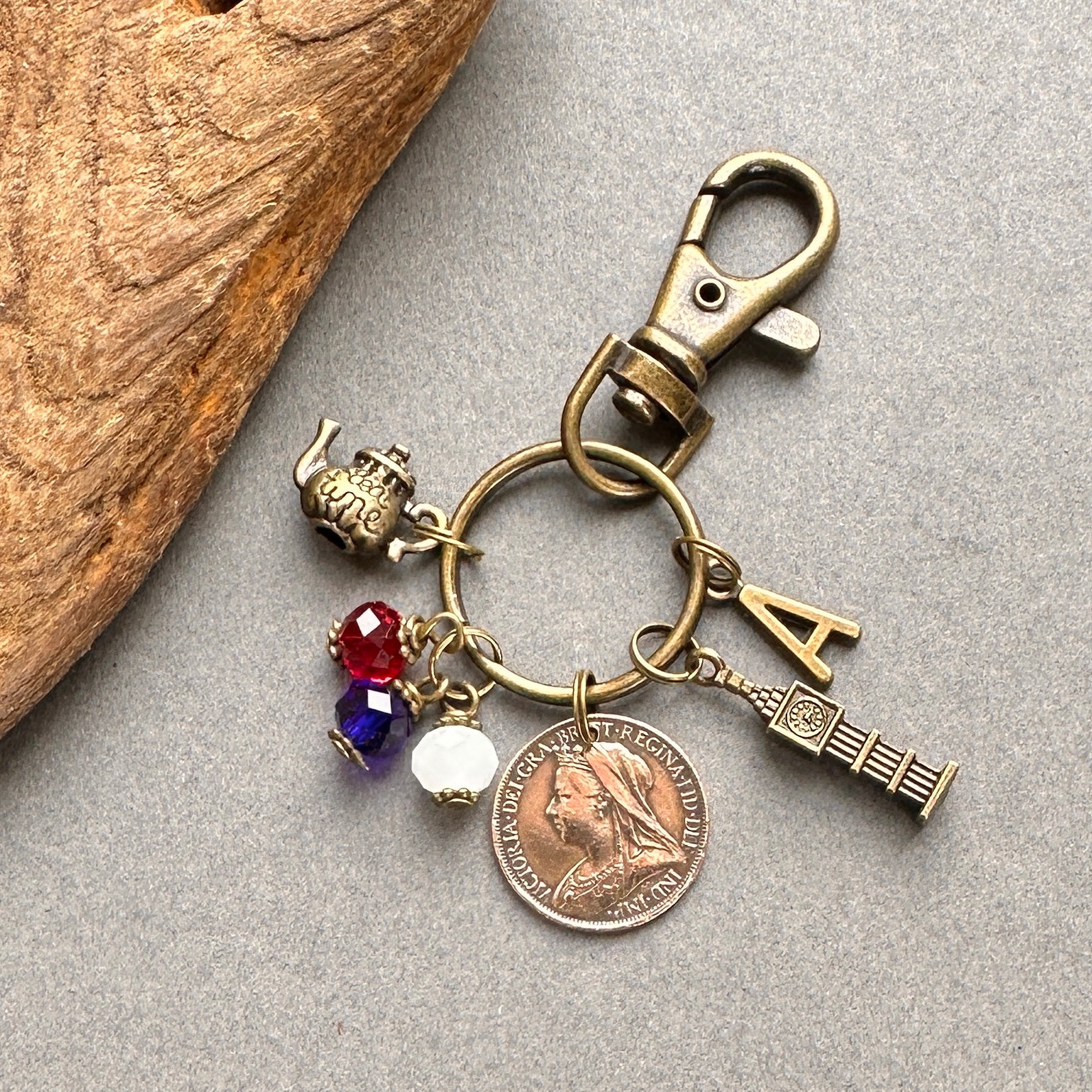 Solid Rose Gold Plated Keyring 1955 Lucky Farthing 70th Birthday In