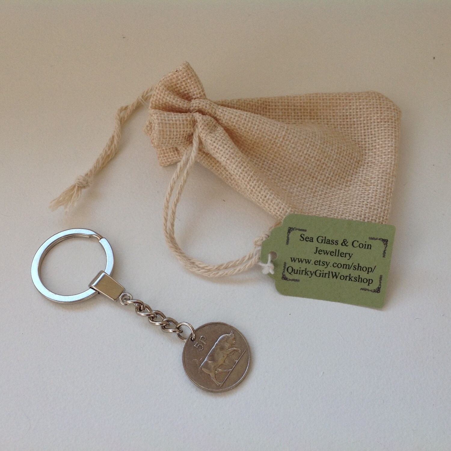1962 Irish coin keychain, 57th birthday gift for him, st patricks day