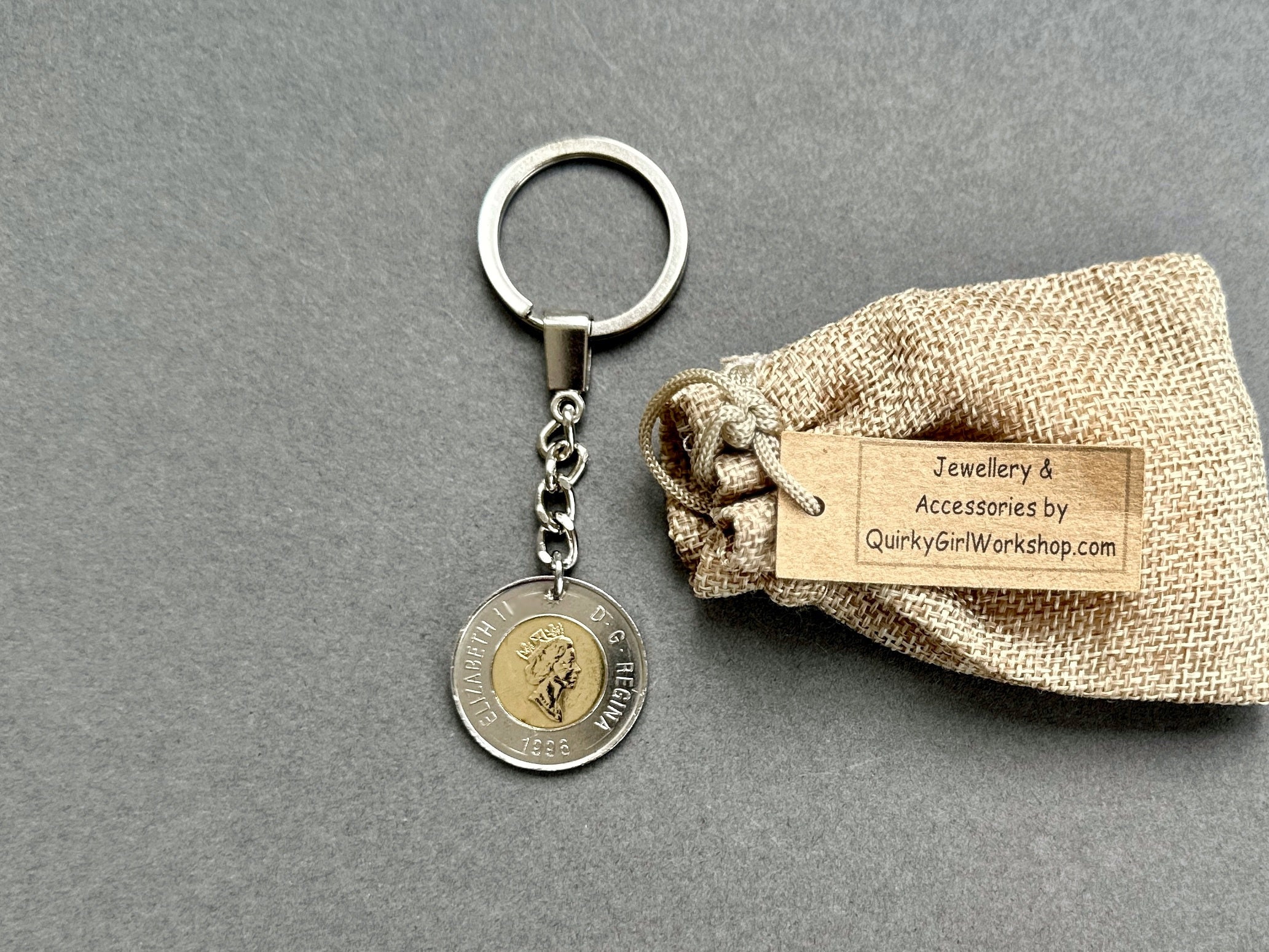 30歳の誕生日プレゼント、1996年カナダ2ドル硬貨キーホルダー