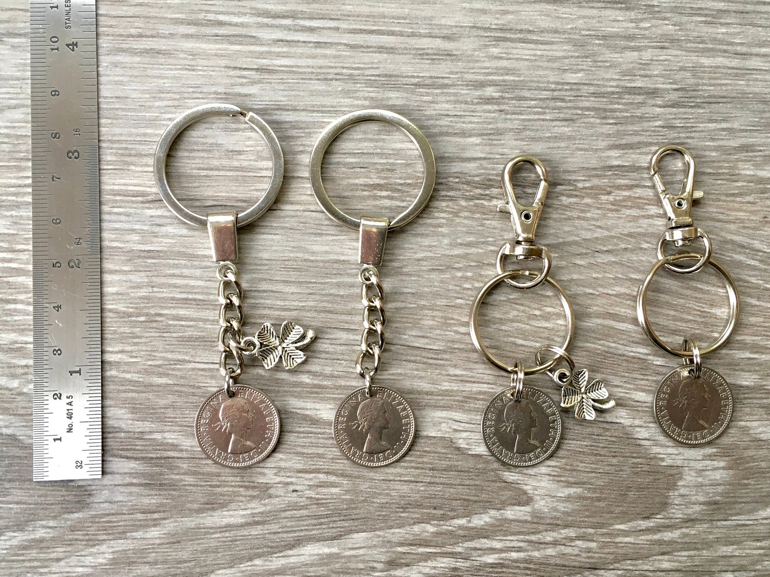 1958 sixpence keychain, british coin keyring, UK lucky charm, 66th ...
