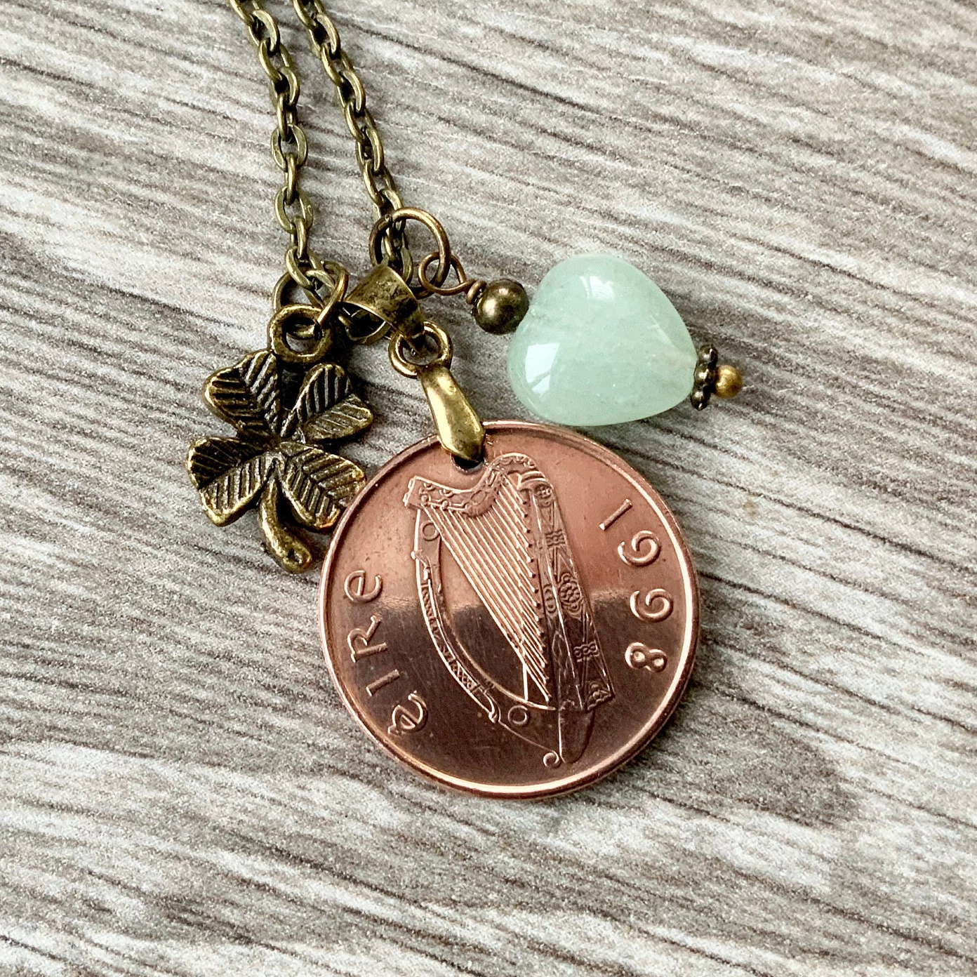 Irish penny necklace choose coin year Ireland keepsake Etsy