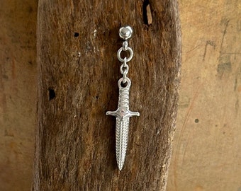 Mens stainless steel earring available as a single earring or a pair of earrings