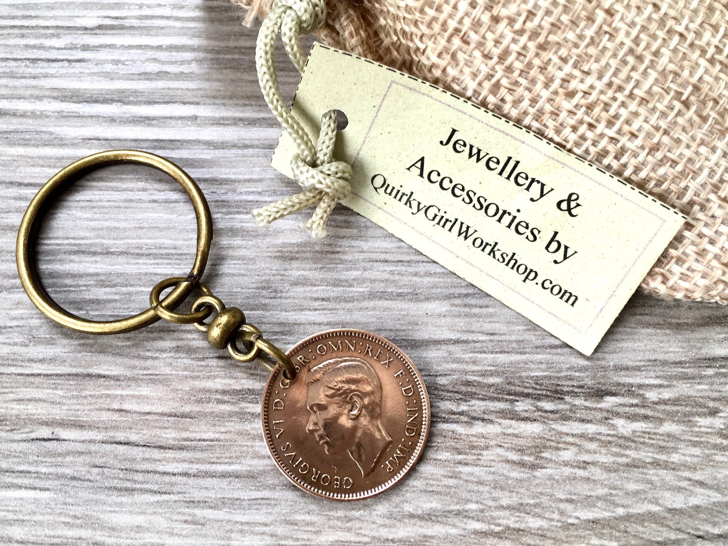 Farthing Keyring Keychain or Clip Choose Between 1947 1948 Etsy UK