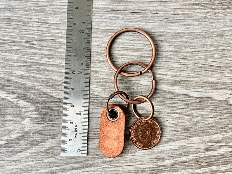 lucky maple leaf penny clip Canada one cent keyring 1951 Canadian penny keychain 70th birthday gift