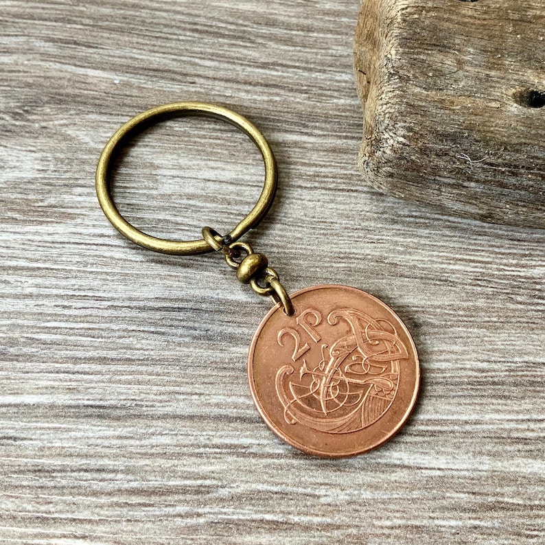 1980 or 1982 Irish Coin Key Chain Ireland Keyring or Clip a Etsy UK
