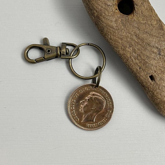 1942 Australian Penny Keyring: Kangaroo Clip, 83rd Birthday Gift