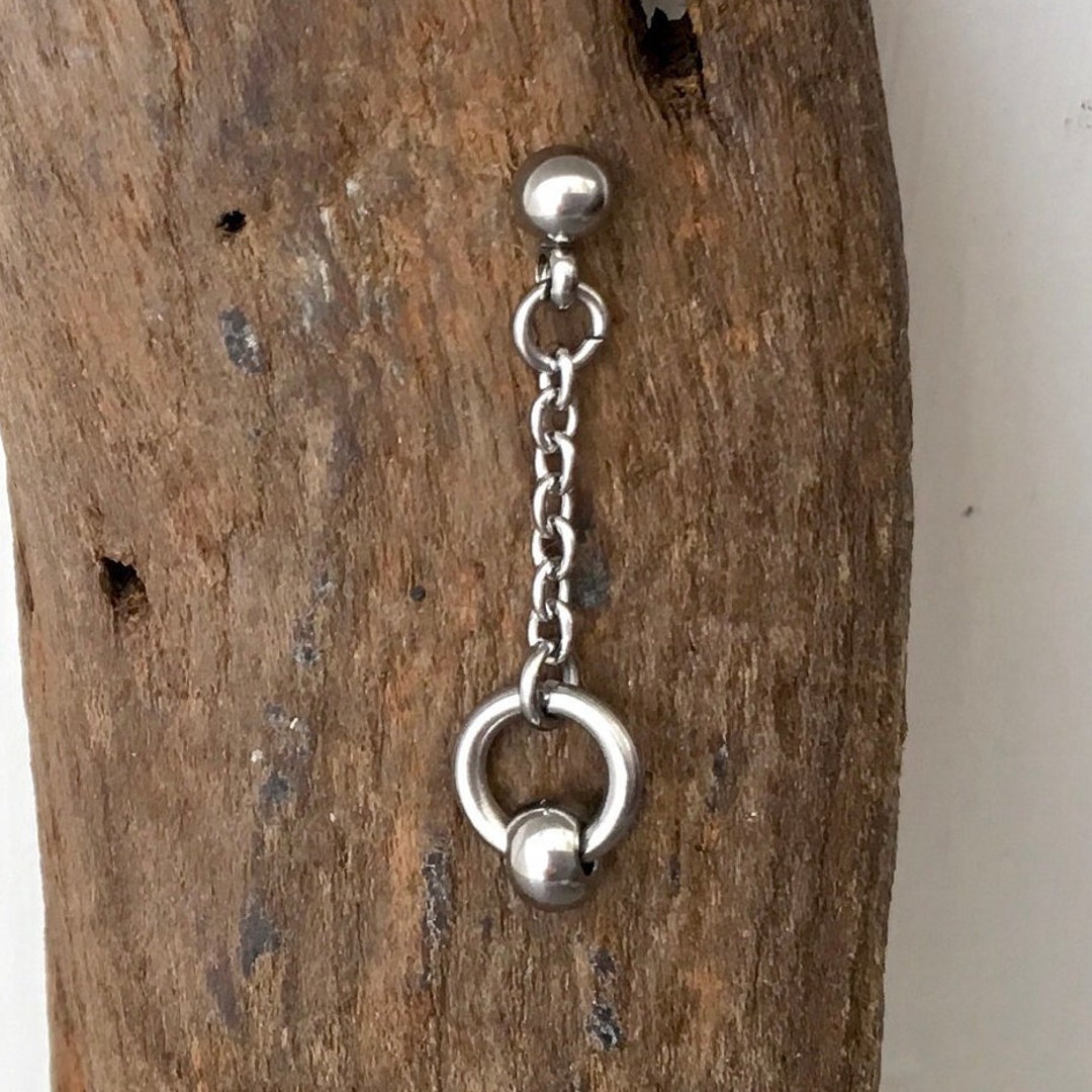 Captive Bead Dangle Earring Available as a Single Earring or a Pair of