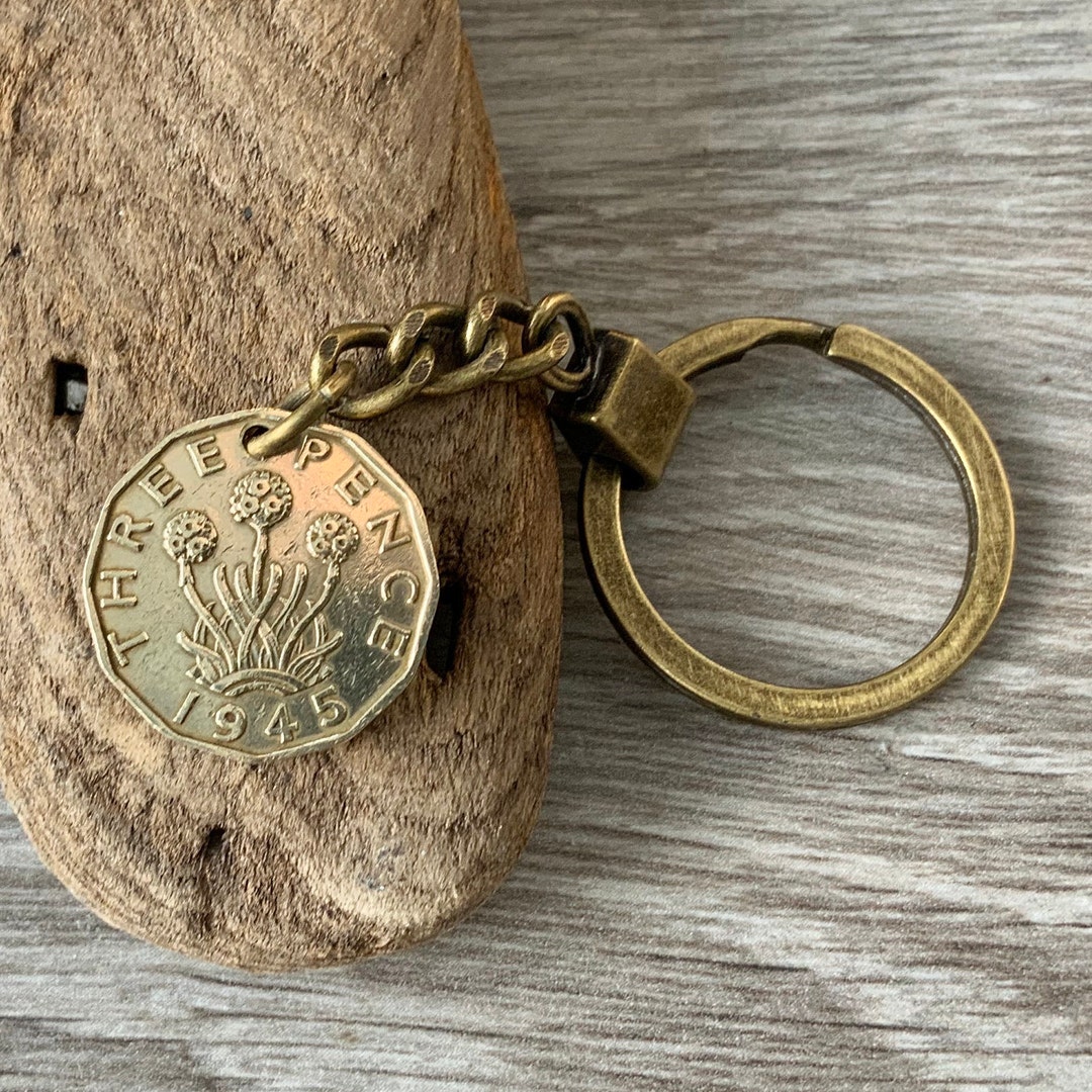 British Threepence Coin Keychain: Choose 1943, 1944, or 1945 - Etsy