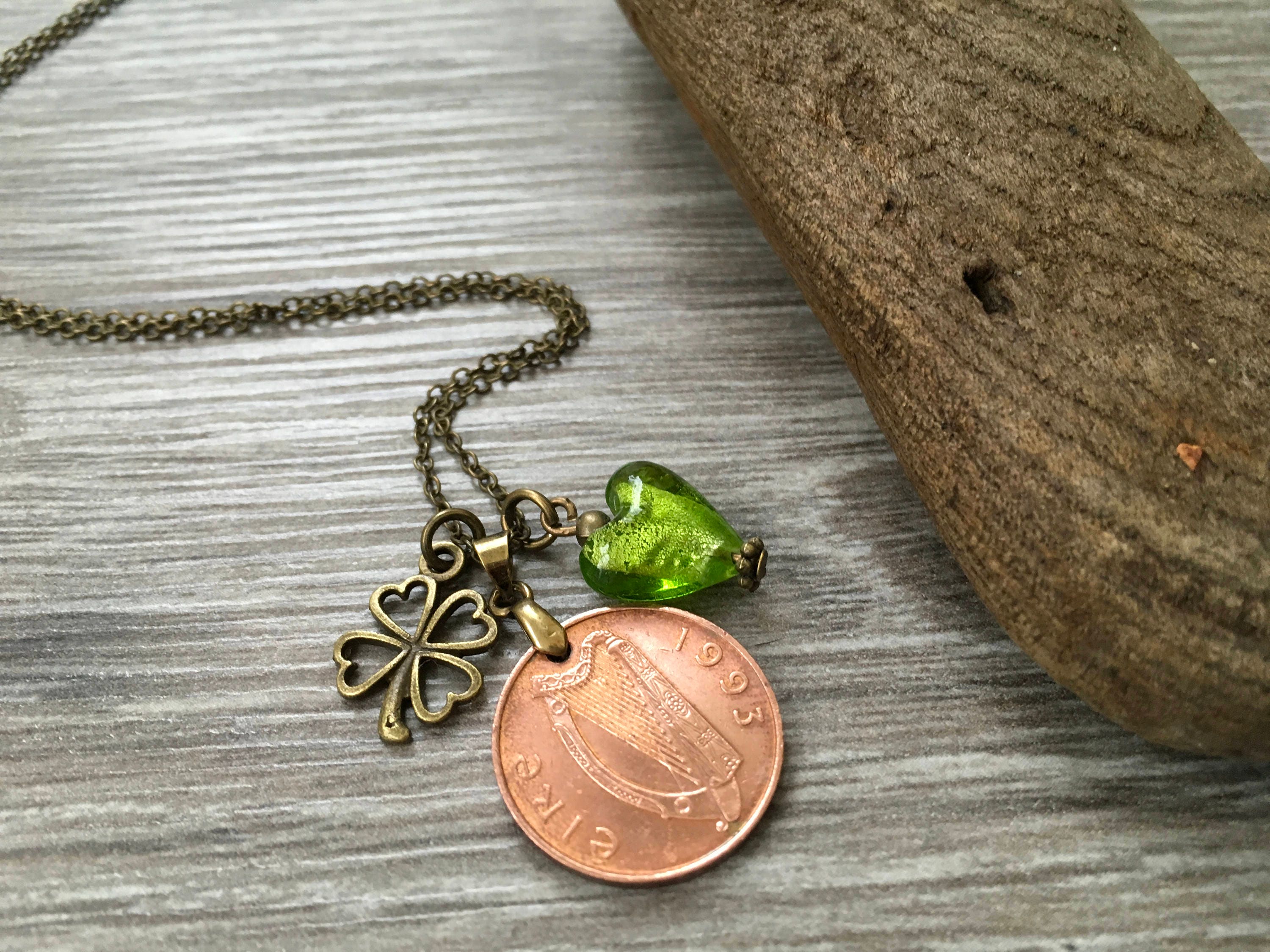 irish-penny-pendant-1993-ireland-coin-necklace-27th-birthday-or