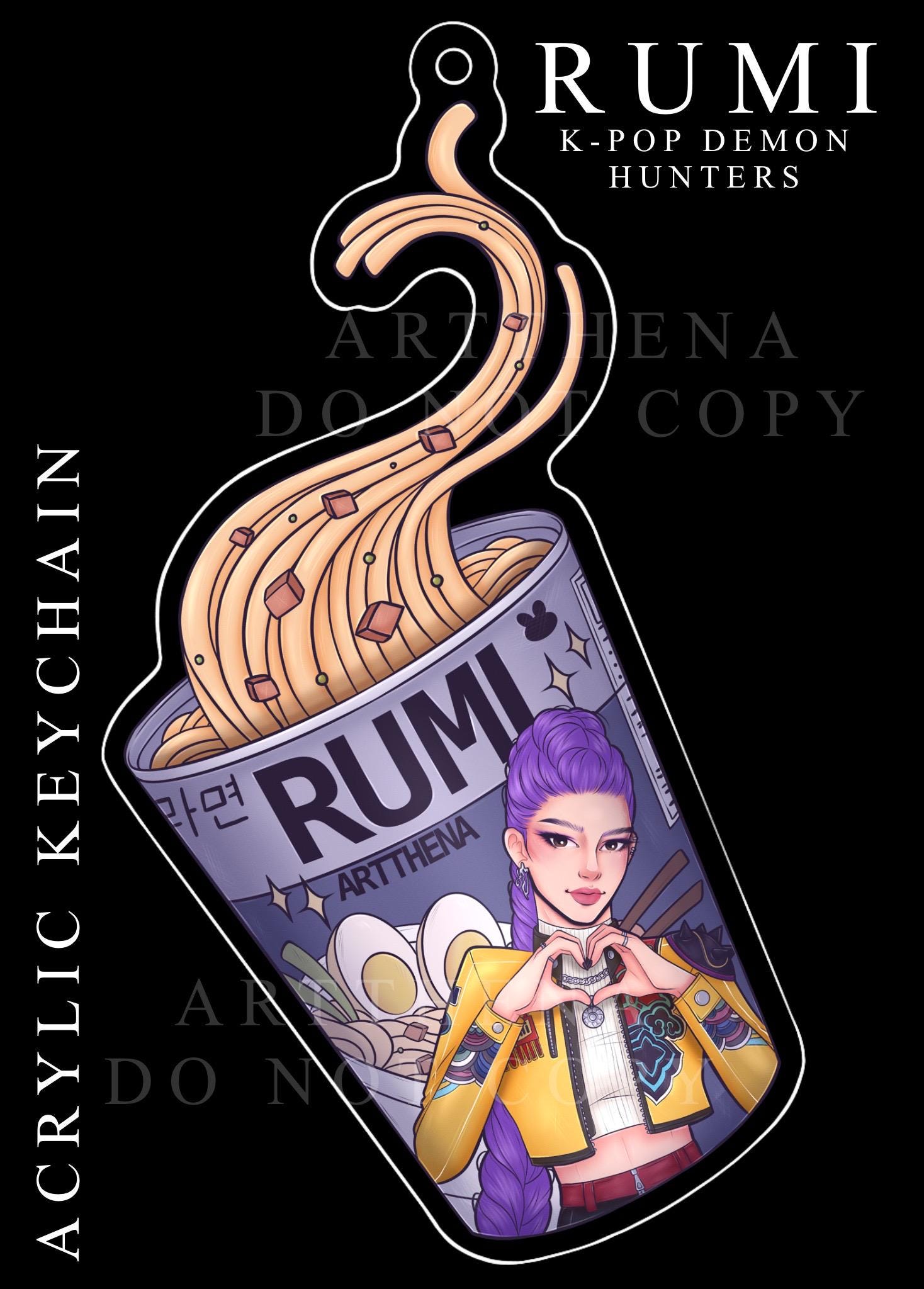K-pop Demon Hunters | Ramen Acrylic Keychain Charm | Rumi | Zoey