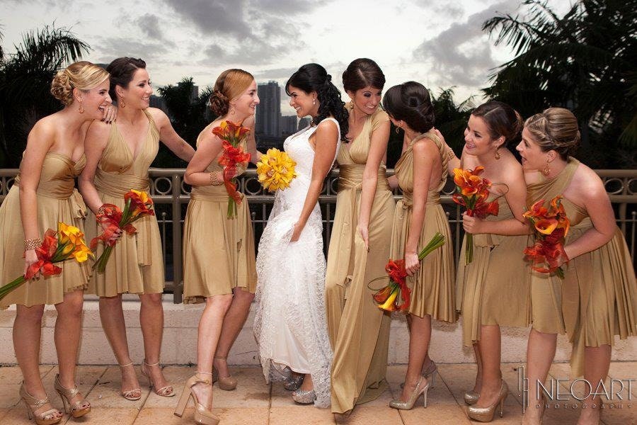 gold silk bridesmaid dresses