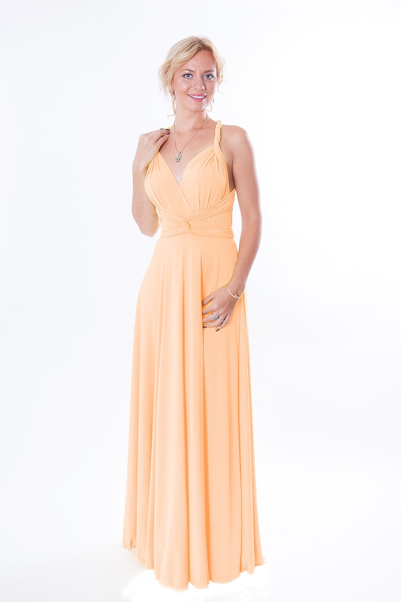 Bridesmaids dress in color peach ConvertibleInfinity Dress Floor length Bridesmaids dress in color peach ConvertibleInfinity Dress Floor length
