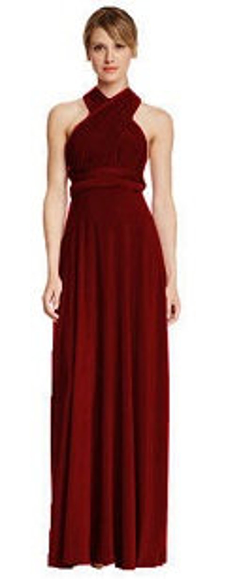 dark red infinity dress