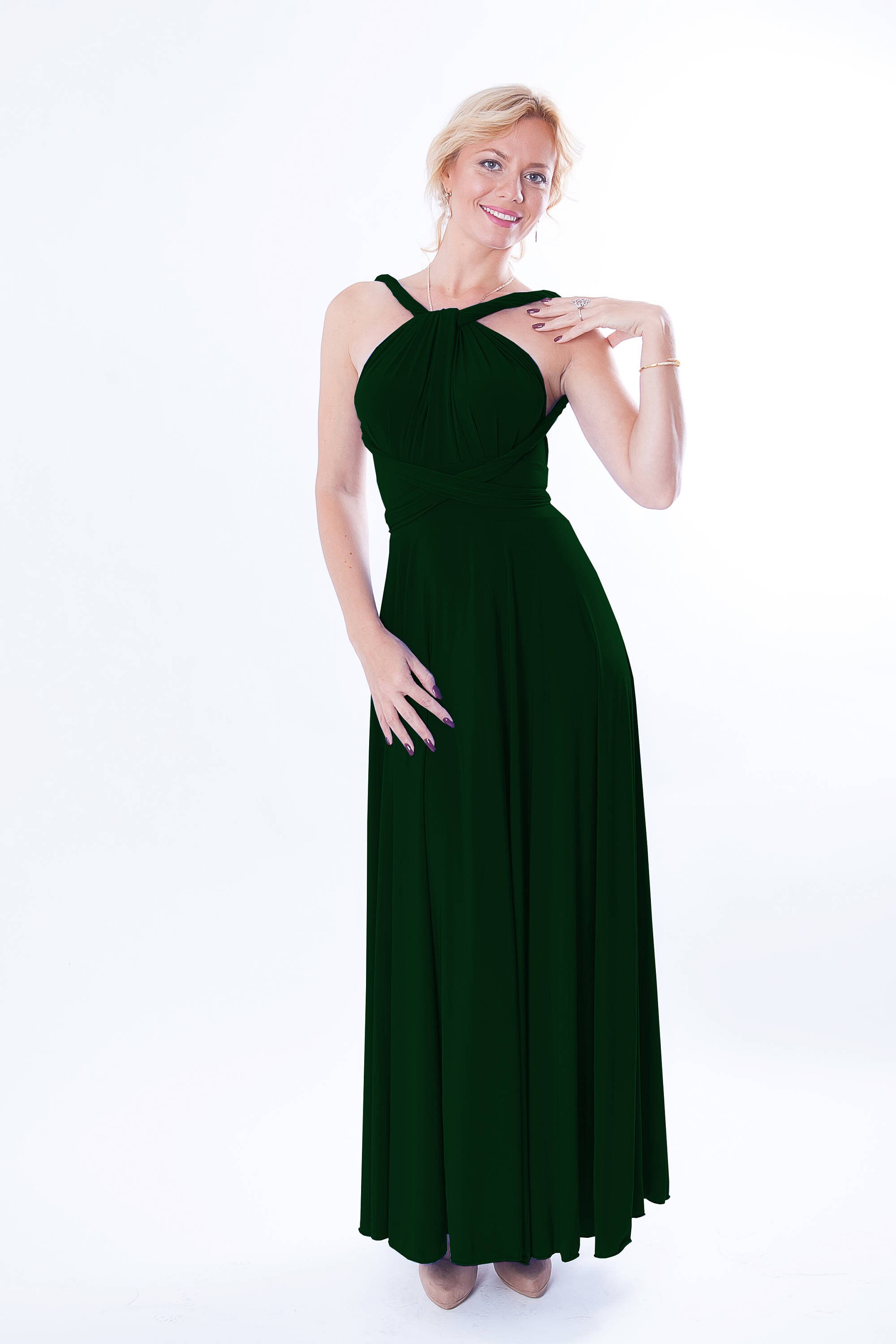 infinity dress dark green