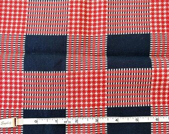 Vintage Red and Navy Plaid Feedsack Remnant