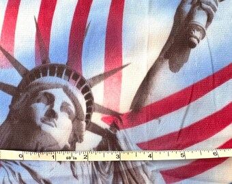 Vintage 70s Lady Liberty Early Jersey Knit 44" Wide Fabric by the Piece 35"