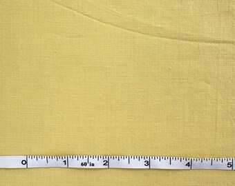 Vintage 50s Yellow Solid Quilting Cotton 36" Wide Fabric by the Yard