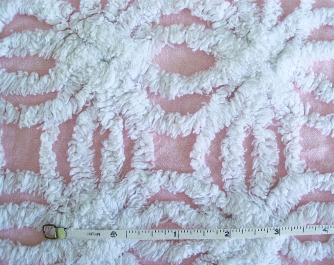 Vintage Hoffman Pink Double Wedding Ring Chenille Bedspread Etsy