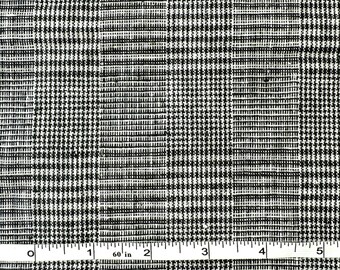 Vintage 70s Classic Black and White Woven Plaid 58" Suiting Fabric by the Yard