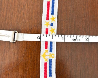 Vintage 70s Woven 5/8" Patriotic Anchors and Stars Trim - 2 Yds +12"