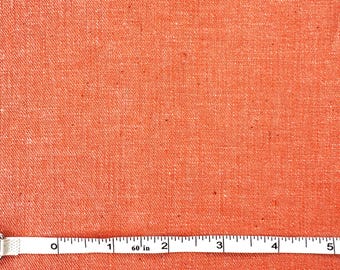 Vintage 50s-60s Old School Woven Orange Chambray 36" Wide Cotton Canvas by the Piece 1 Yd +22"