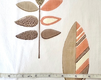 Vintage Mid Century Modern Handprint Cotton Fabric, 42" Wide by the Piece 4 Yds +10"