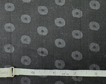 Vintage 70s Black Bullseye Burnout Semi-Sheer 44" Fabric by the Piece 2 Yds +14"