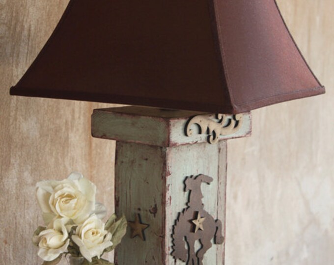 Western Reclaimed Barnwood Ranch Table Lamprusticdistressed Etsy