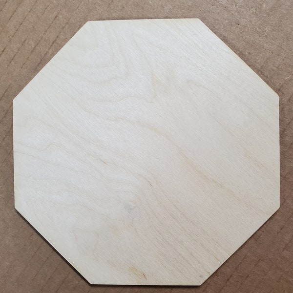 Octagon Craft Shapes, (3mm) 1/8 thick, Baltic Birch, Used for Various Crafts, Laser Etching, Wood Burning, Painting. FREE SHIPPING eligible.