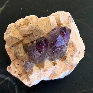 Brandberg Amethyst Crystal Cluster on Feldspar Matrix Quartz Goboboseb Brandberg Region Namibia 72 grams