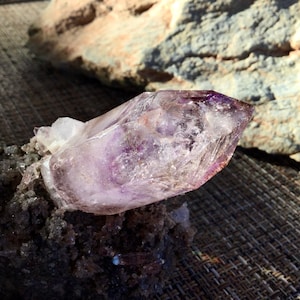 Brandberg Amethyst Smoky Quartz on Matrix Goboboseb Brandberg Region Namibia 225 gram