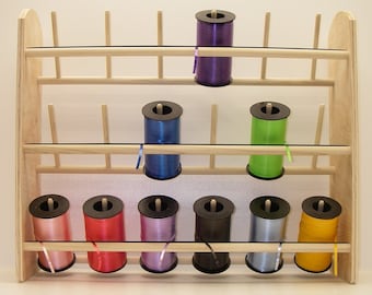 GSS Curling Ribbon Organizer Maxi Desk/Wall Unit. Holds 18 Large Spools! EZ Spool with No untidy ends! Includes our accessory hanger!