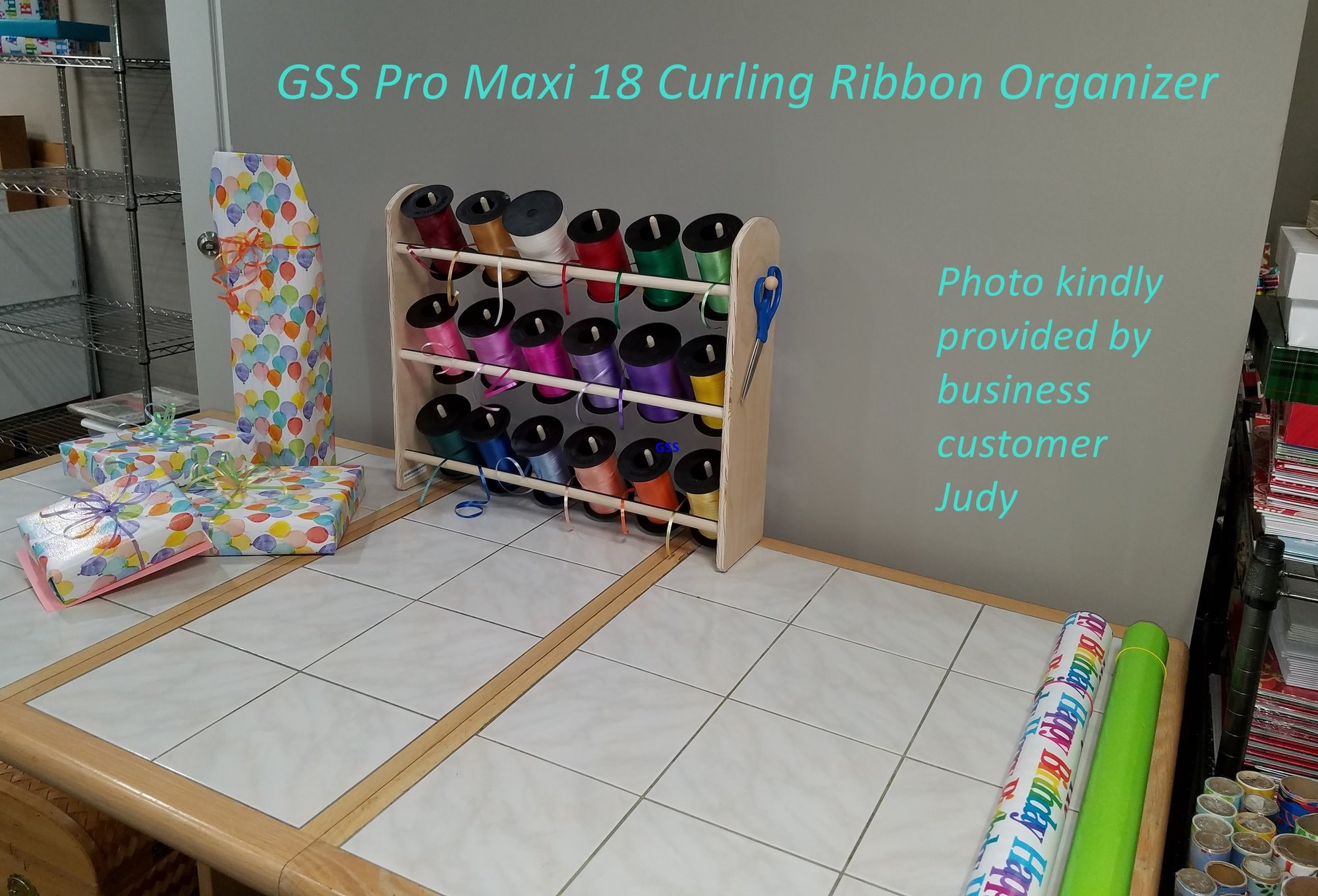 GSS Curling Ribbon Organizer Maxi Desk/wall Unit. Holds 18 Large