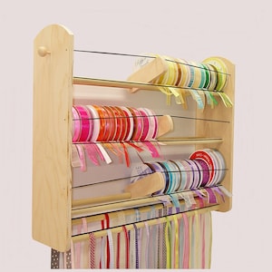 GSS 2n1 18&quot; Ribbon Organizer 5 Tier Wall Unit. Holds Spools & Loose Ribbon!! EZ load Spools Individually!! Elegant and Inspiring!