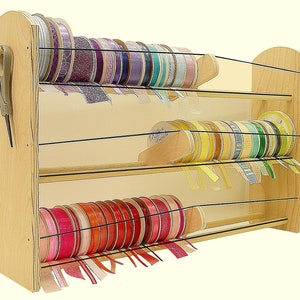 GSS Ribbon Organizer 24" Maxi Desk / Wall Unit. High Capacity! EZ load Individual Ribbons! 2 Styles! Elegant & Inspiring!