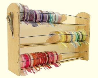 GSS Ribbon Organizer 24&quot; Maxi Desk / Wall Unit. High Capacity! EZ load Individual Ribbons! 2 Styles! Elegant & Inspiring!