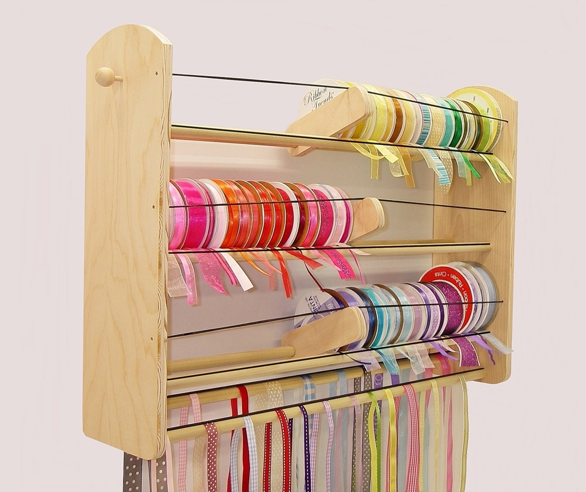 Used, GSS 2n1 24&quot; Ribbon Organizer 5 Tier Wall Unit. Holds Spools & Loose Ribbon! EZ Load Spools Individually! Elegant and Inspiring! for sale  