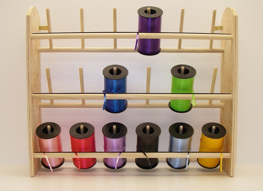 GSS Curling Ribbon Organizer Maxi Desk/wall Unit. Holds 18 Large Spools EZ  Spool With No Untidy Ends Includes Our Accessory Hanger 