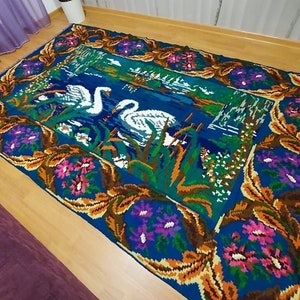 Bessarabian kilim handmade. Ukrainian traditional floral kilim. Hand woven rug with flowers. Kilim with roses. Colorful kilim Sheep wool rug