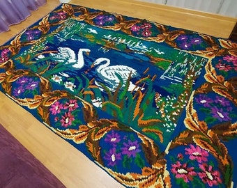 Floral Bessarabian Kilim Rug, Handwoven Wool, 300x175cm
