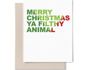 Merry Christmas ya filthy animal - Home Alone Holiday Greeting Card - Christmas - New Years - Home Alone - Funny Holiday Card