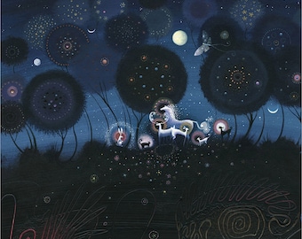 The Gathering Art Print: Magic in the Citrus Grove Illustration
