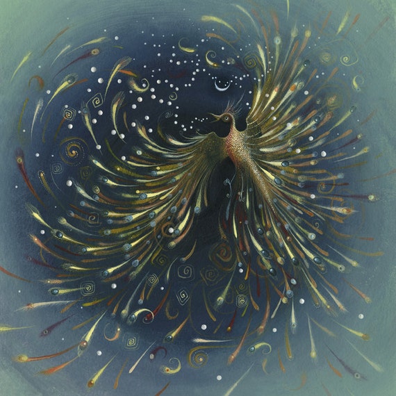 Loiseau De Feu Du Mythe Du Phénix Russe Une Belle Firebird Chante Perles De Vérité Et De Beauté