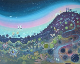 Pairs Stealing Romance Giclee Print, Twilight Poem, A4 Mounted
