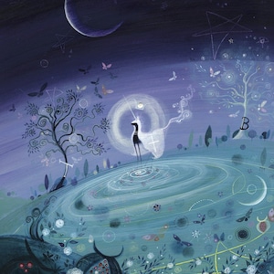 The High-Priestess. Under her unicorn cloak, the high-priestess is in communion with the other-world, the place of magic beyond the veil.