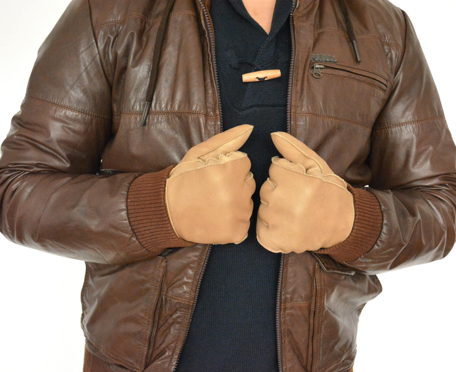 Men Leather Gloves Made With Beige Sheepskin Leather. Totally Etsy