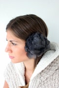 Fur Earmuffs made with gray rex rabbit fur for the winter. Really warm, soft and stylish Fur Earmuffs, a great gift for her